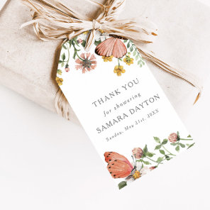 Bohemian Wildflower Butterfly Thank You Favor Gift Tags