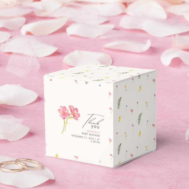 Bohemian Wildflower Floral Baby shower Favor Boxes (Wedding)