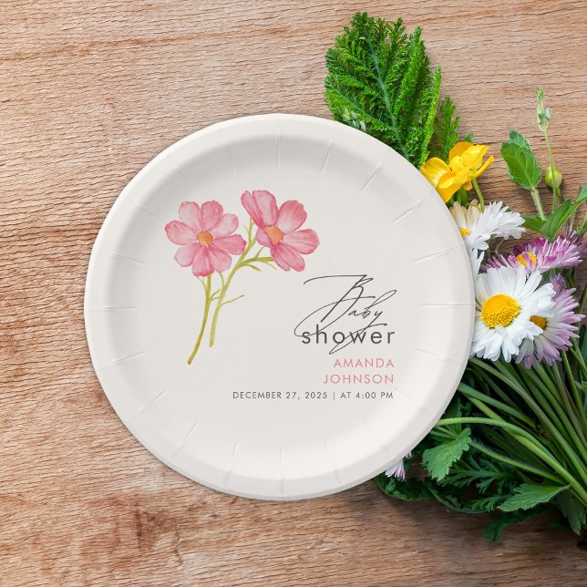 Bohemian Wildflower Floral baby Shower  Paper Plates (Creator Uploaded)