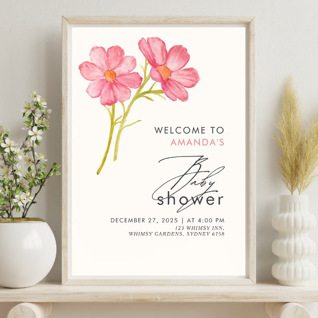 Bohemian Wildflower Floral Baby Shower Poster (Creator Uploaded)