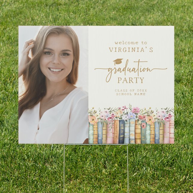 Bohemian Wildflower Graduate Sign (Bohemian Wildflower Books Graduate Yard Sign by Painted Paperie
)