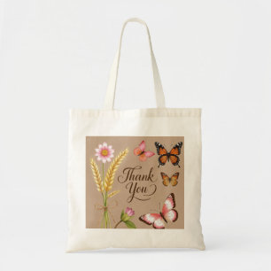 Bohemian Wildflowers, butterflies, wheat stalks Tote Bag