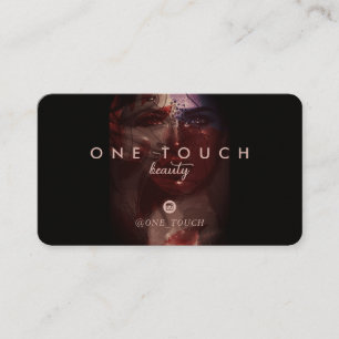 bohemian woman portrait beauty script horizontal business card