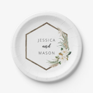 Bohemian Wreath Wedding Shower Paper Plate