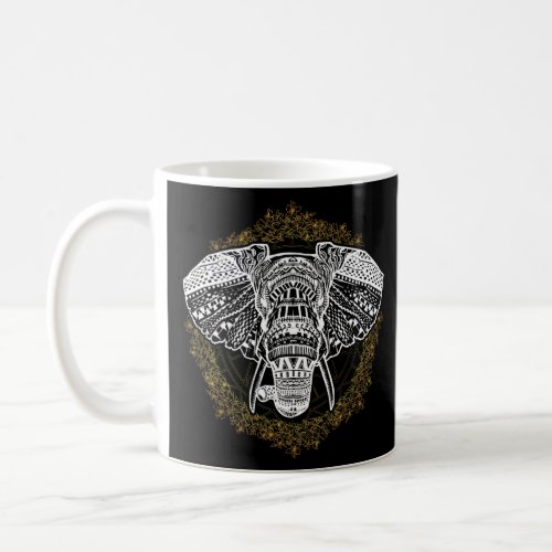 Bohemian Yoga Elephant Boho Majestic Spirit Animal Coffee Mug