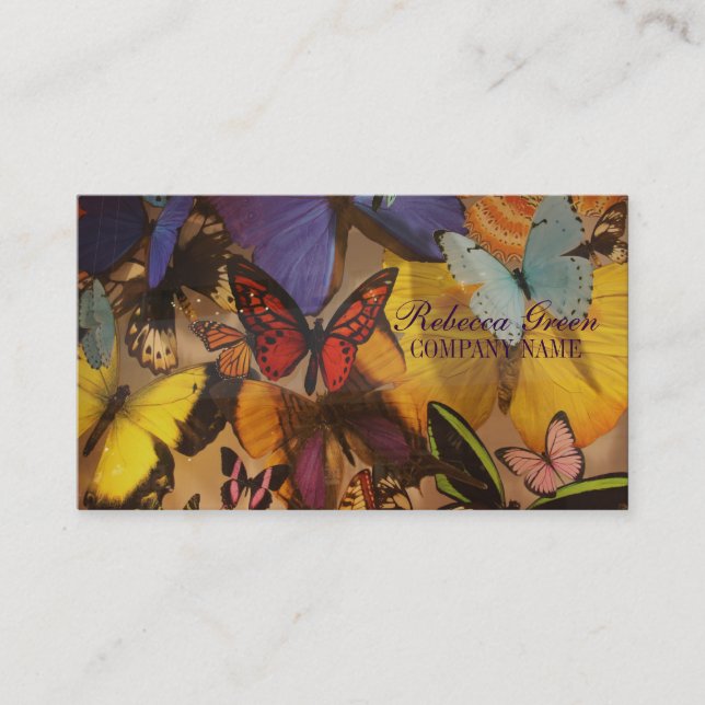 Bohemian Yoga Zen Holistic Healing butterfly Business Card (Front)