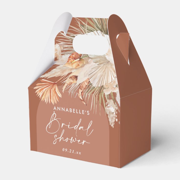 Bohenian boho rust terracotta bridal shower favor box | Zazzle