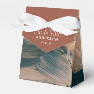 Bohenian boho teal rust terracotta wedding favor favor boxes