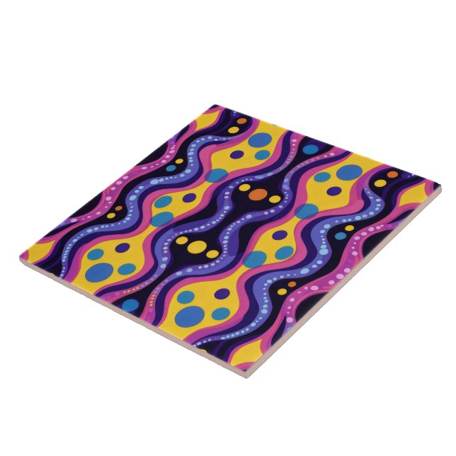 Boho14 bold abstract ceramic tile (Side)