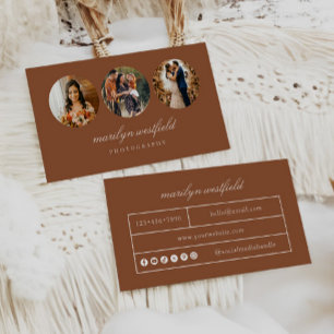 Boho 3 Photo Freelance Business Card