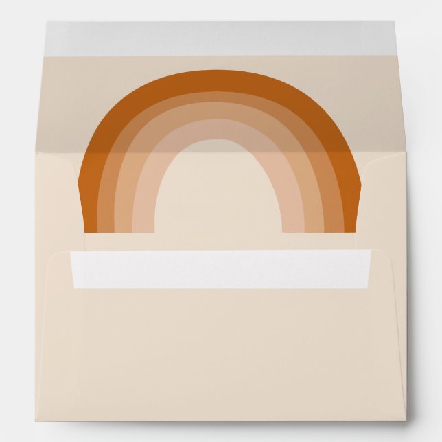 Boho 70s Rainbow Terracotta Couples Baby Shower   Envelope (Back (Bottom))