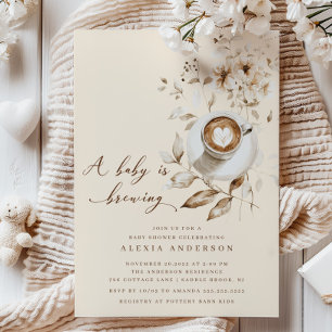 Boho A Baby Is Brewing Baby Shower Invitation