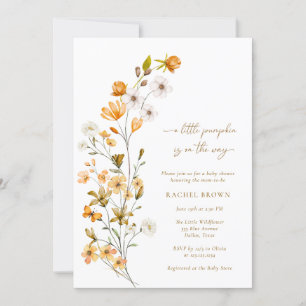 Boho A Little Pumpkin Is On The Way Baby Shower Invitation