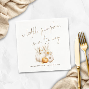 Boho A Little Pumpkin is on Way Baby Shower Napkins