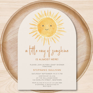 Boho A Little Ray of Sunshine Baby Shower Arch Invitation