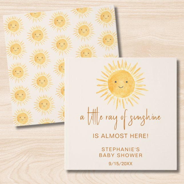 Boho A Little Ray of Sunshine Baby Shower Guest Book (Creator Uploaded)