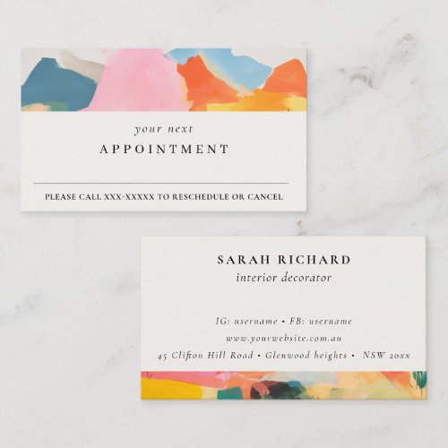 Boho Abstarct Moutain Landscape Appointment Business Card