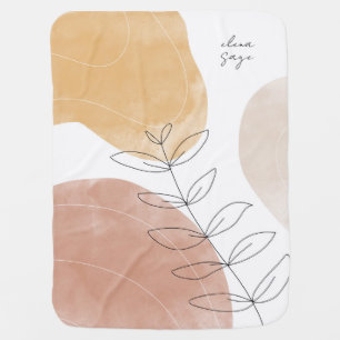 Boho Abstract Art Personalized Baby Blanket