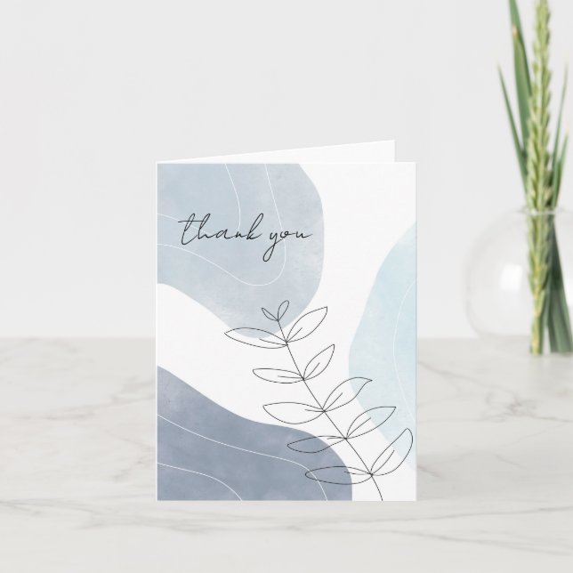 Boho Abstract Art Thank You Card (Front)