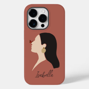 Boho Abstract Art Woman Illustration , Earthy Tone Case-Mate iPhone 14 Pro Case