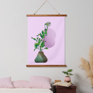 Boho Abstract Botanical Hanging Tapestry