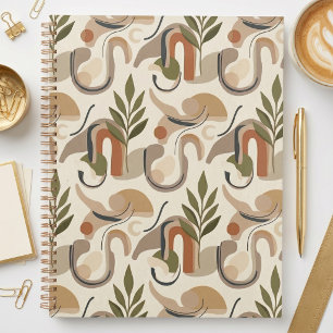 Boho Abstract Botanical Notebook Cover Background