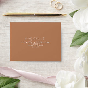 Boho Abstract Caramel Mocha Self-Addressed Envelope