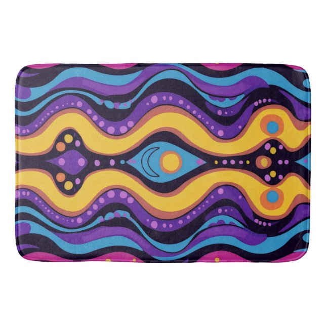 Boho Abstract colorful 4 Bath Mat (Front)