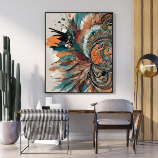 Boho Abstract Come Closer Art Poster