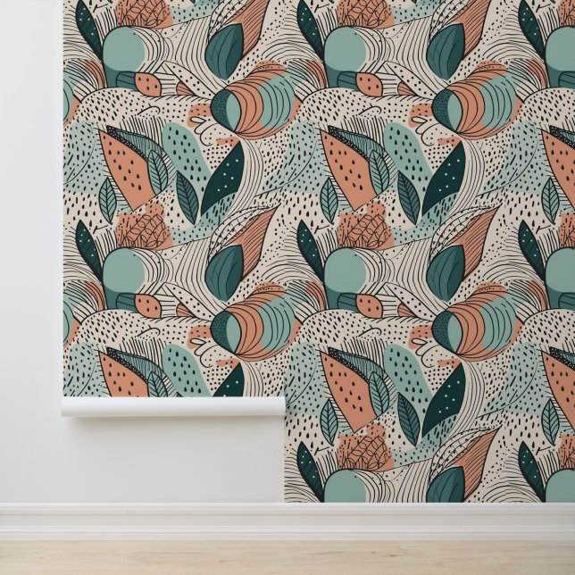 Boho abstract Doodles Lines Dots Wallpaper (Application)