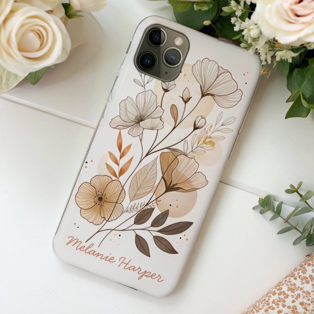 boho abstract floral monogram  Case-Mate iPhone case (Creator Uploaded)