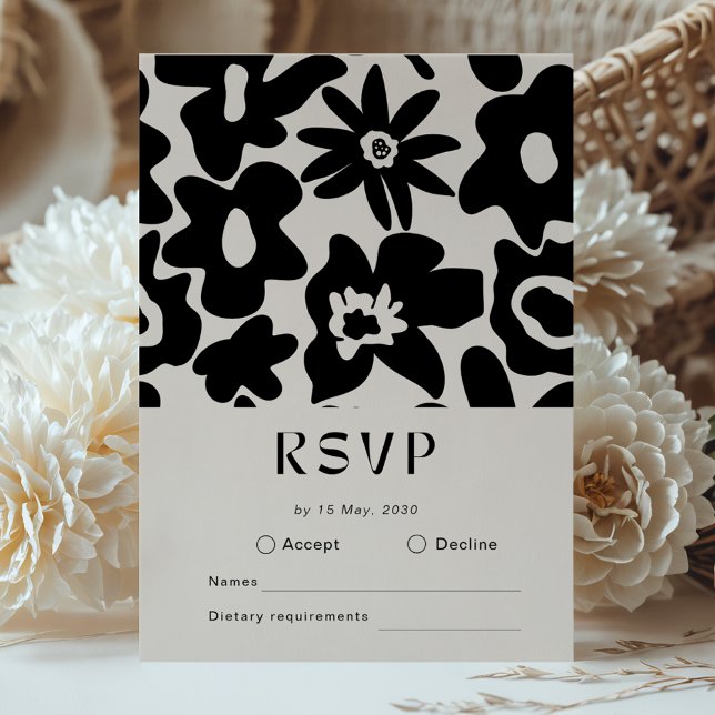 Boho Abstract Floral Wedding RSVP (Creator Uploaded)