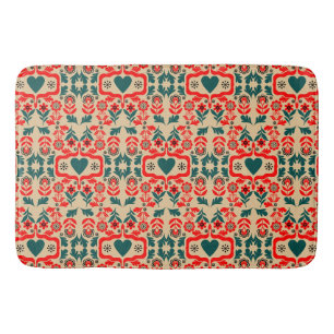 Boho Abstract Flower Art Bath Mat