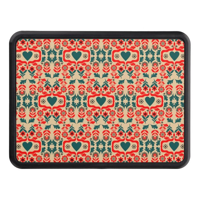 Boho Abstract Flower Art Hitch Cover (Front)