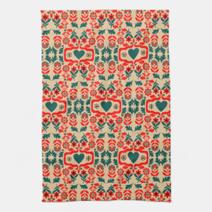Boho Abstract Flower Art Kitchen Towel