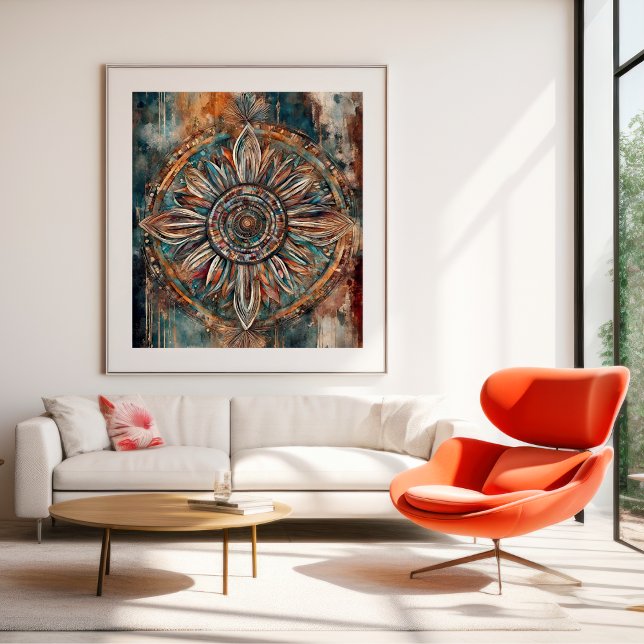 Boho Abstract Flower Art Poster (Boho Abstract Flower Art Poster)