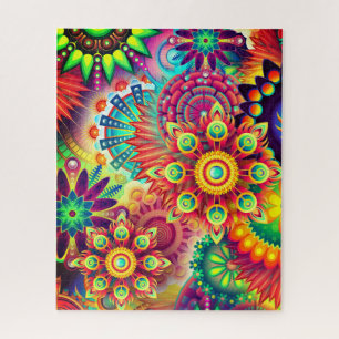 Boho abstract flower jigsaw puzzle