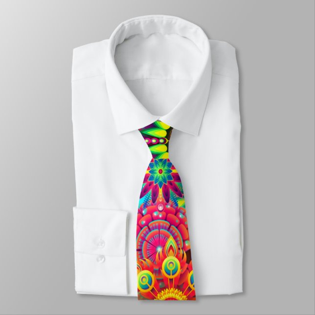 Boho abstract flower neck tie (Tied)