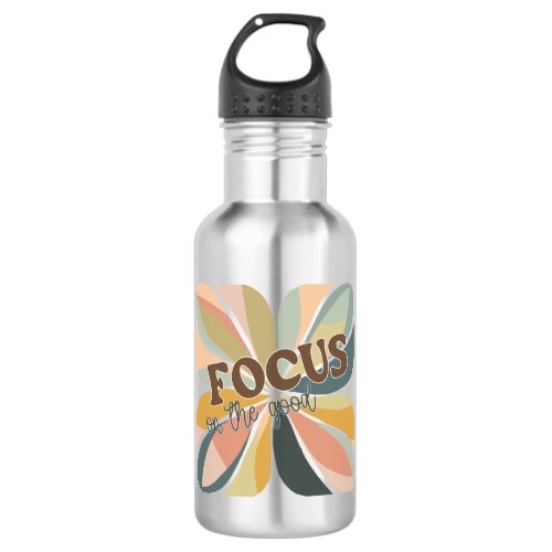 Boho Abstract Flower Quotes Floral Design Stainless Steel Water Bottle