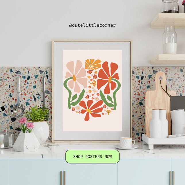 Boho Abstract Flowers  Poster (Creator Uploaded)