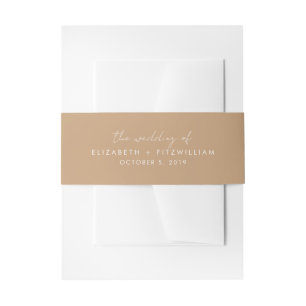 Boho Abstract Gentle Fawn Couples Wedding Of Invitation Belly Band