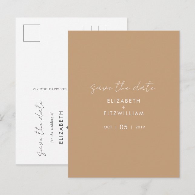 Boho Abstract | Gentle Fawn Save the Date Postcard (Front/Back)