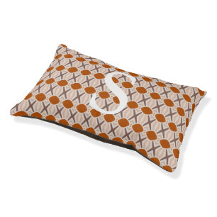 Boho Abstract Geometric Desert Terracotta Monogram Pet Bed