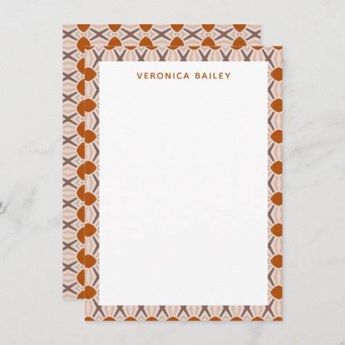 Boho Abstract Geometric Desert Terracotta Personal Note Card