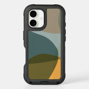 Boho Abstract Geometric Shapes Blue and Yellow iPhone 16 Case