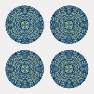 Boho Abstract Groovy Van Gogh Starry Night Mandala Coaster Set