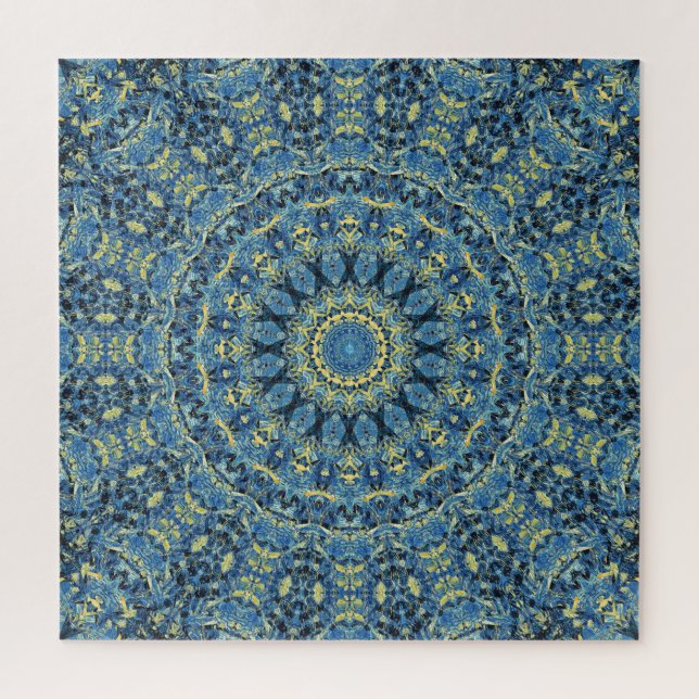 Boho Abstract Groovy Van Gogh Starry Night Mandala Jigsaw Puzzle (Vertical)