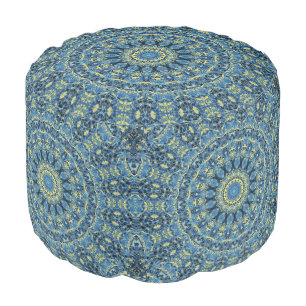 Boho Abstract Groovy Van Gogh Starry Night Mandala Pouf