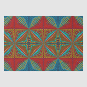   Boho Abstract Hippie Cool Red Blue Ethnic Trippy Tissue Paper