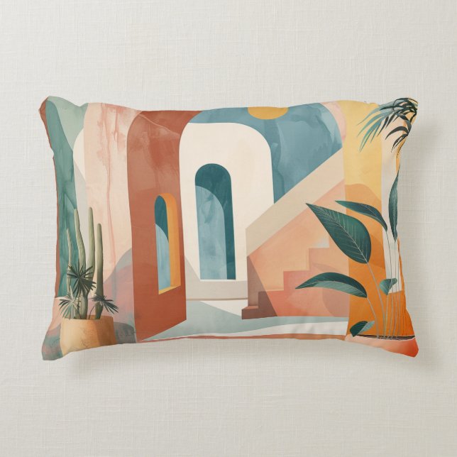 Boho Abstract Landscape (10) Accent Pillow (Front)